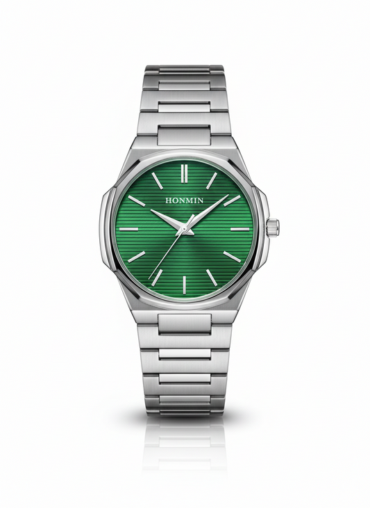 HONMIN Green Dial Stainless Steel Luxury Watch